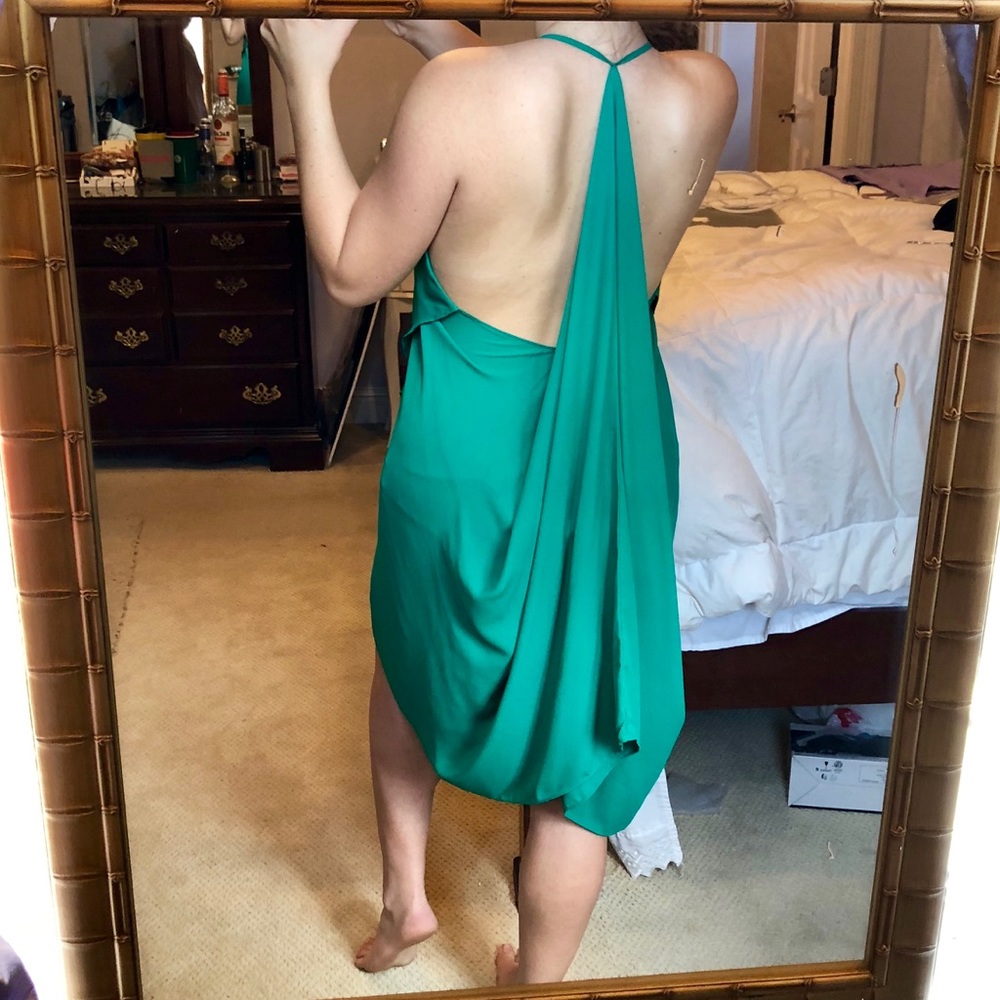 Green cocktail dress